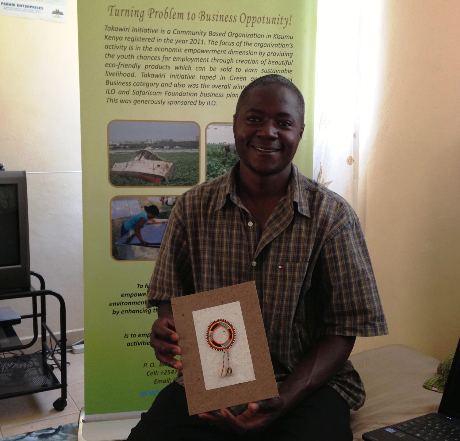 Michael used his Loan to turn noxious weed from Lake Victoria into paper products
