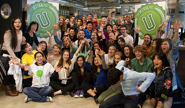 Students celebrate participating in the first annual Kiva U Summit