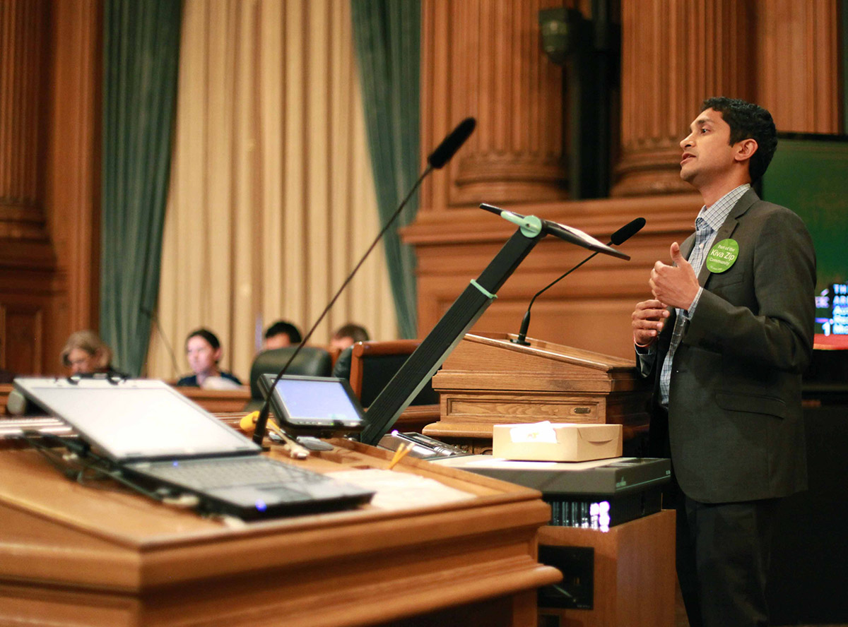 Premal Shah presenting to the Budget and Finance Committee