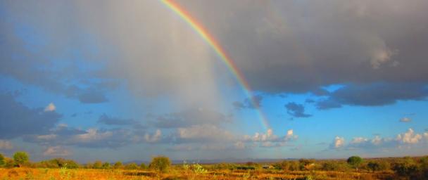 Rainbow seen from Matatu near Mwingi town