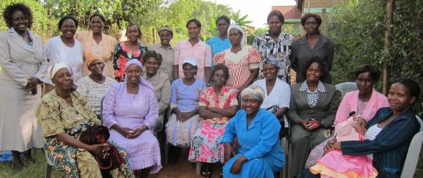 Mary, far left, with the Sisal Sisters borrower group in Kakuyuni, near Tala, Kenya